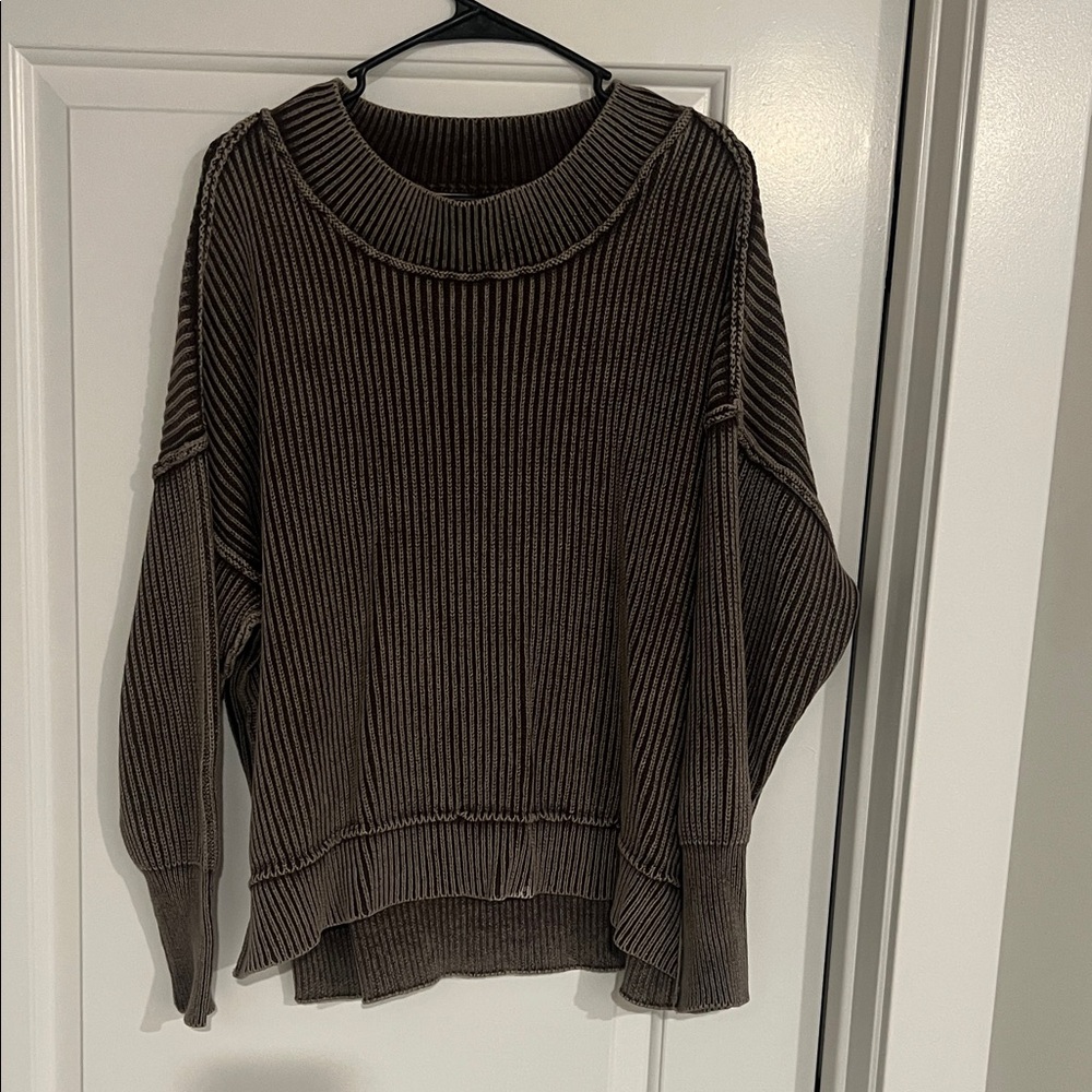 Zenana Outfitters Chocolate Ribbed Turtleneck Sweater